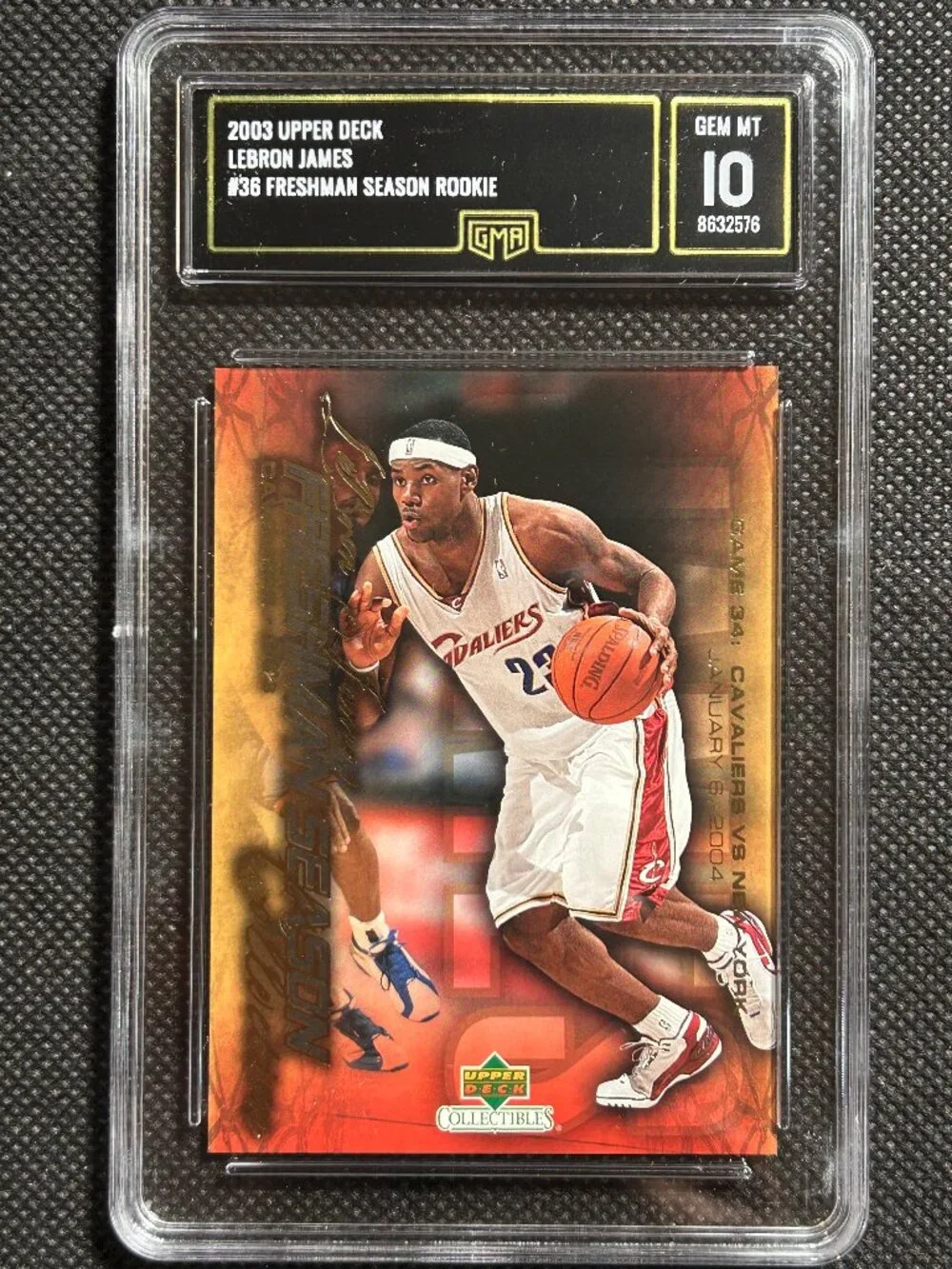 2003-04 Upper Deck LEBRON JAMES RC Freshman Season ROOKIE #36 GMA 10 GEM MINT